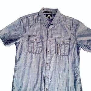 Young Men’s button down short sleeve casual shirt